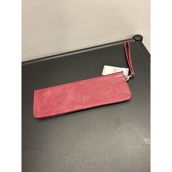 NWT Wilsons Leather Red Wristlet Clutch Purse - Picture 4 of 9
